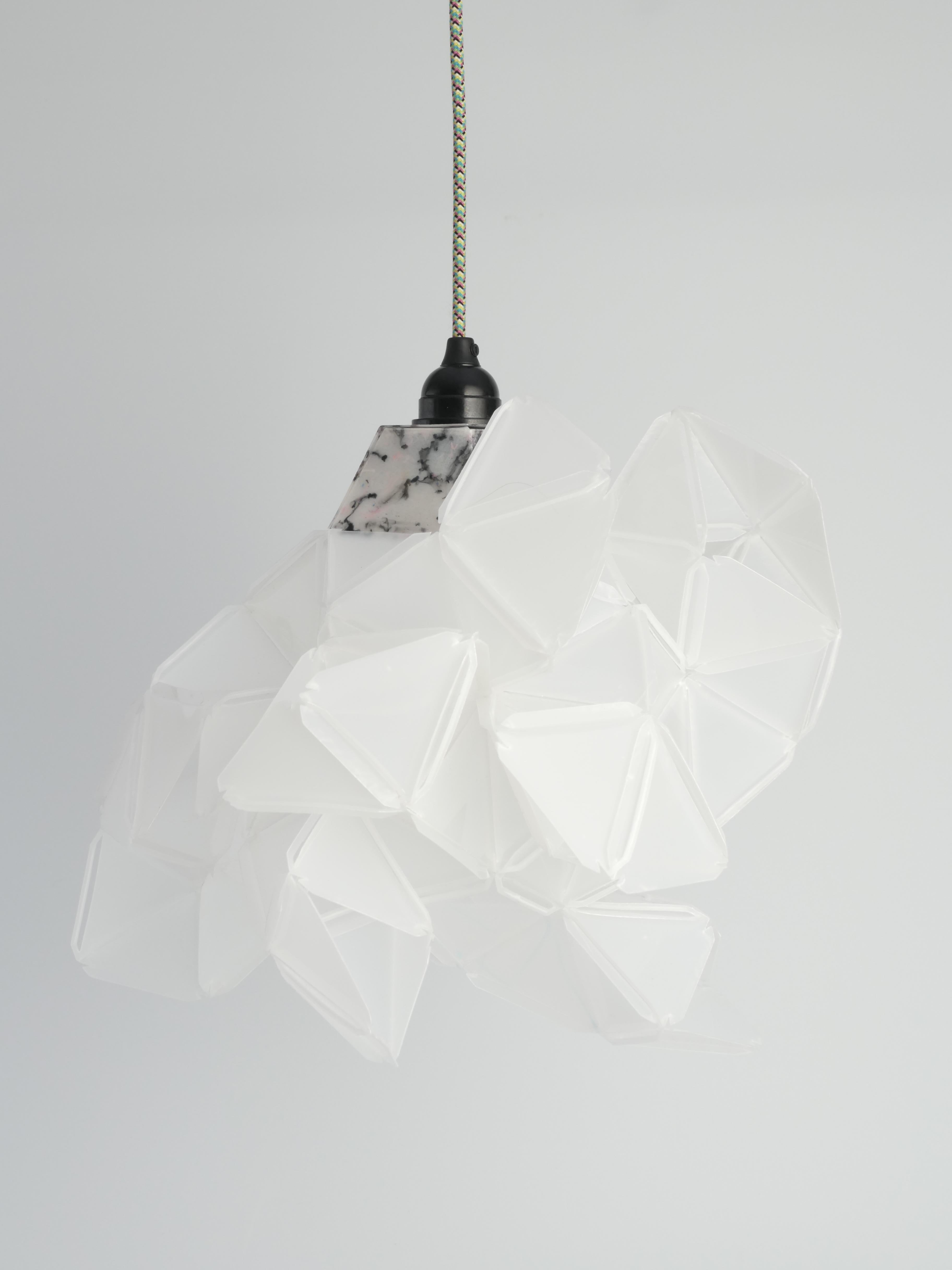 Swedish Labyrinth, Hazy, Artisan Light Sculpture with Protruding Fixture, By Republiken For Sale