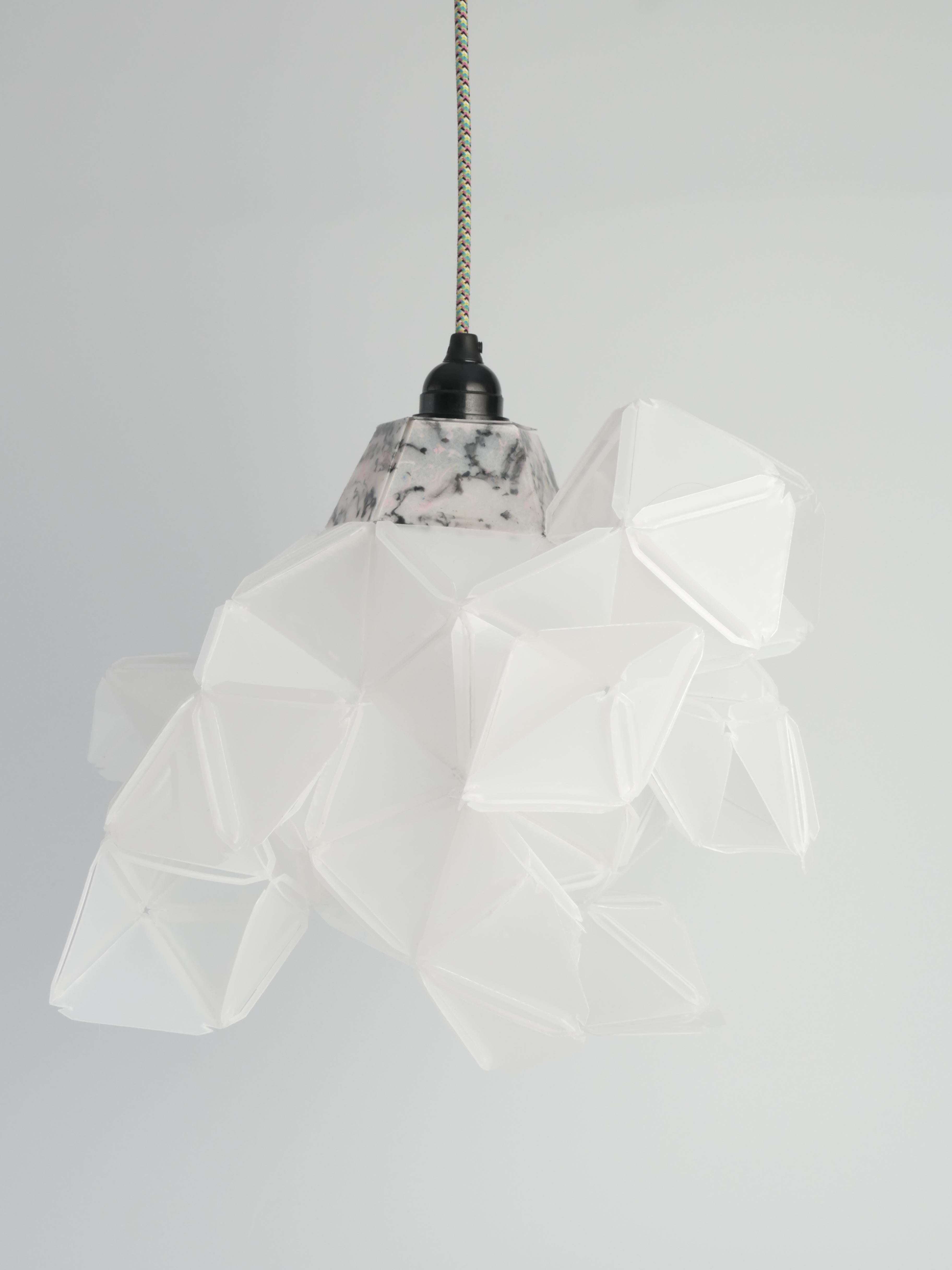 Hand-Crafted Labyrinth, Hazy, Artisan Light Sculpture with Protruding Fixture, By Republiken For Sale