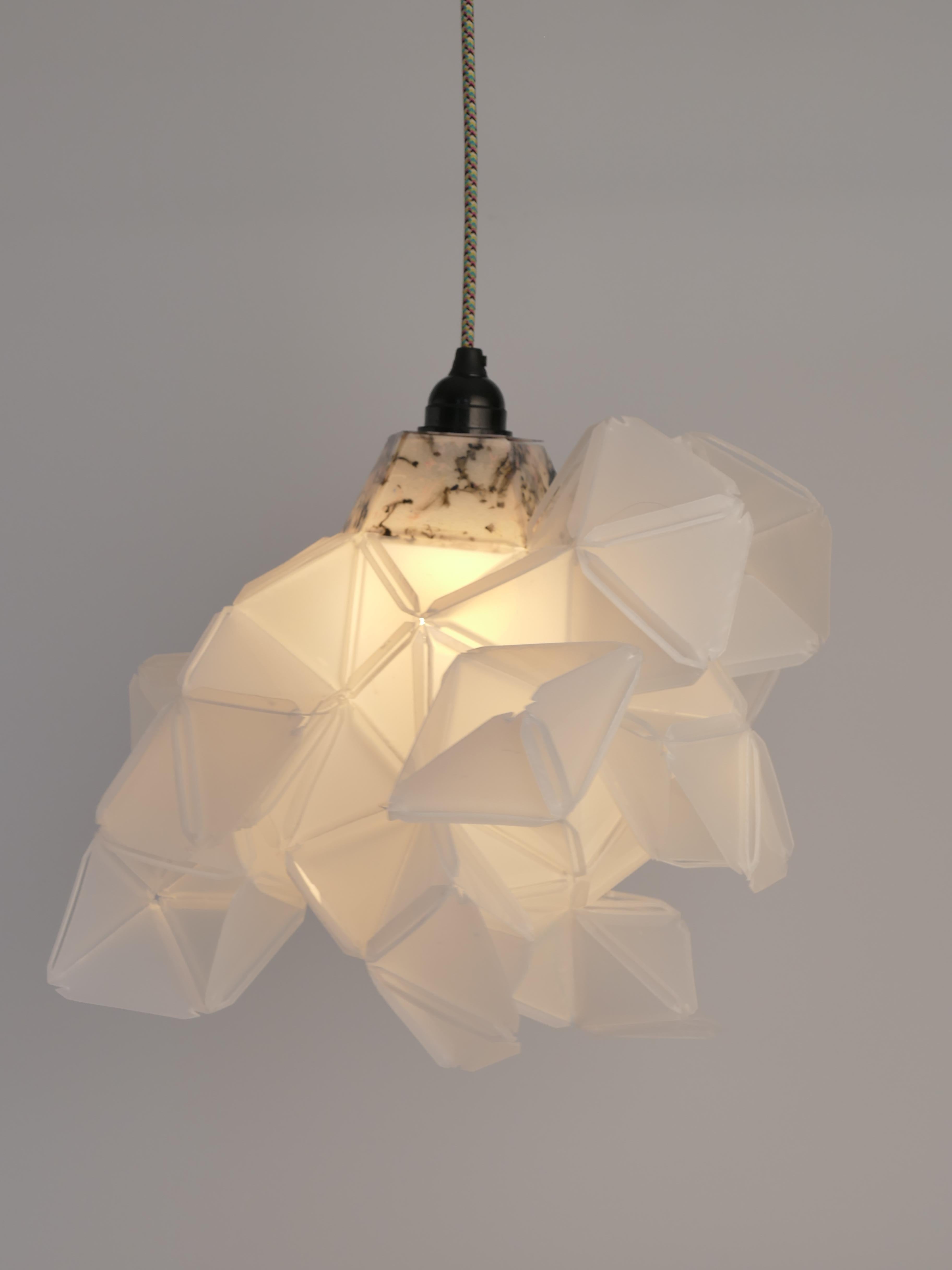 Contemporary Labyrinth, Hazy, Artisan Light Sculpture with Protruding Fixture, By Republiken For Sale
