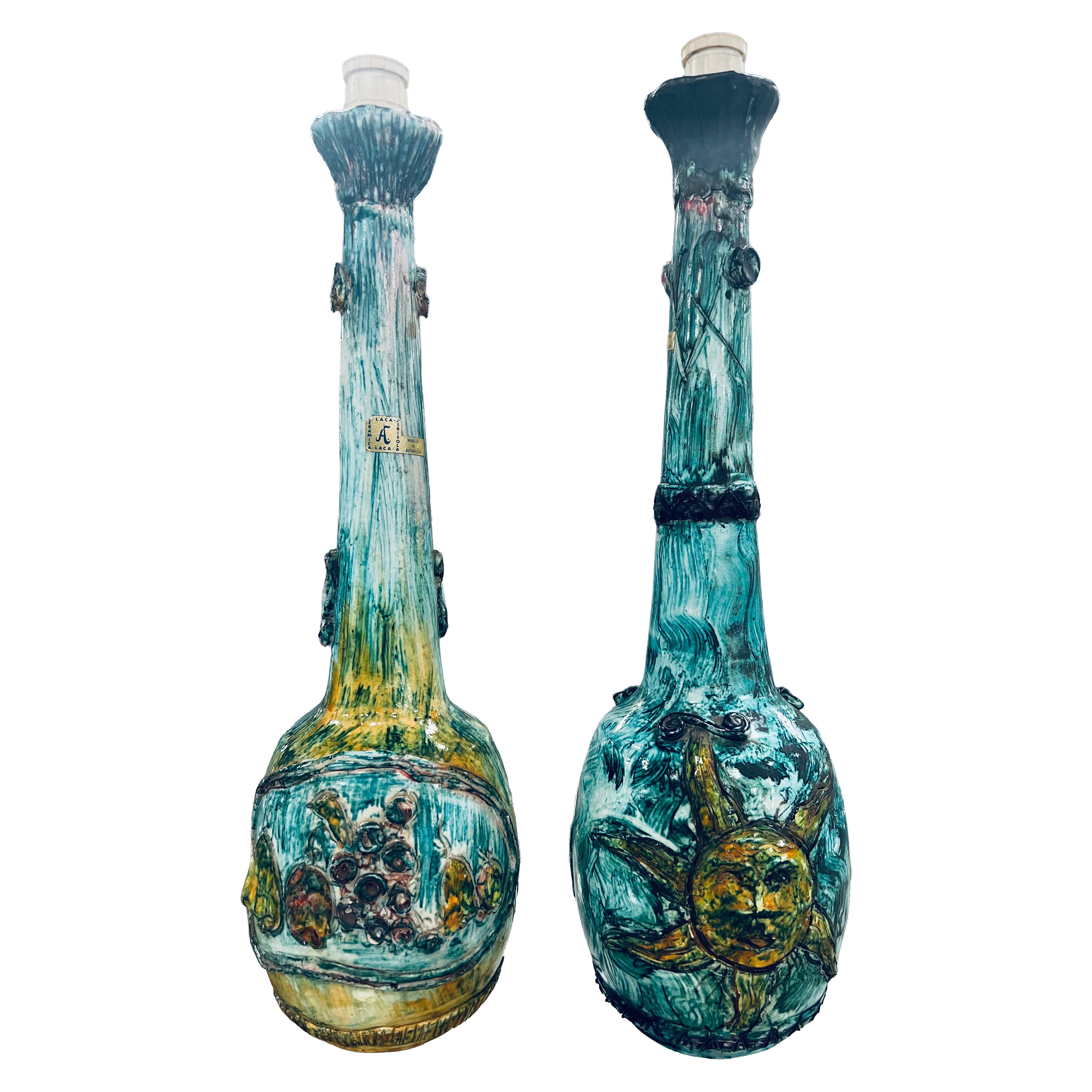 LACA ALBISOLA par en cerámica multicolor circa 1950. en venta