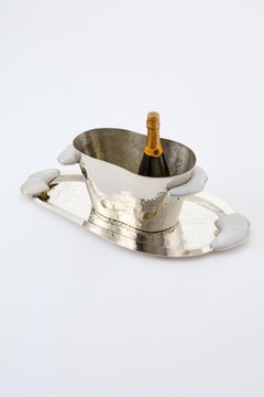 Lacar Medium Silver Alpaca & Cream Onyx Stone Champagne Bucket