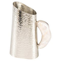 Lacar Silver Alpaca & Cream Onyx Stone Pitcher
