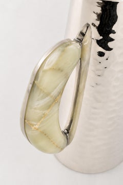 Lacar Silver Alpaca & Green Onyx Stone Pitcher