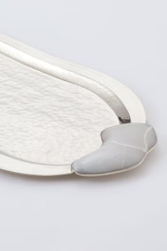 Lacar Small Silver Alpaca & Cream Onyx Stone Tray
