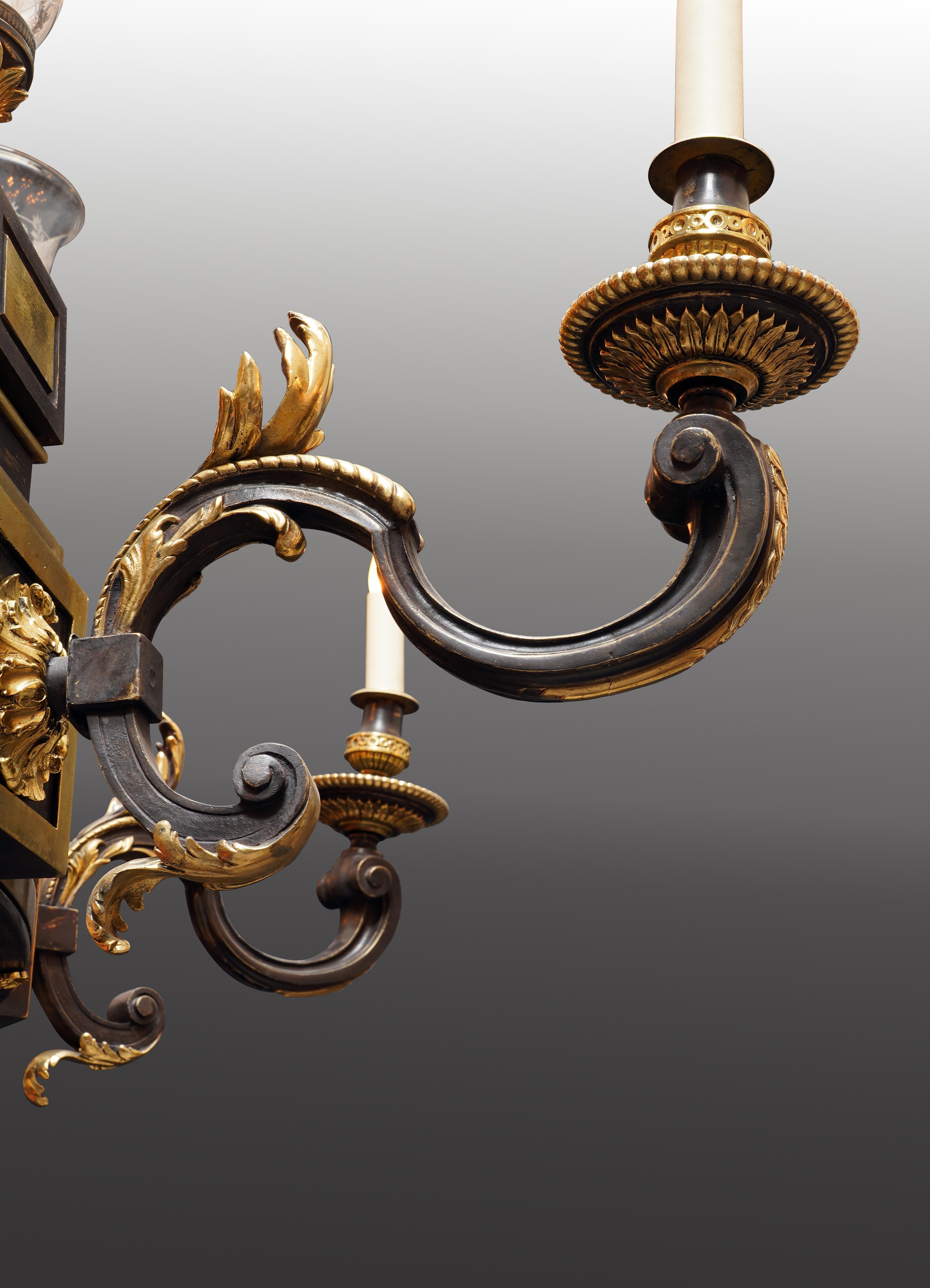Lacarrière et Cie, Pareja de candelabros, Francia, Circa 1900 en venta 2