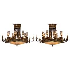 Antique Lacarrière et Cie, Pair of Chandeliers, France, Circa 1900