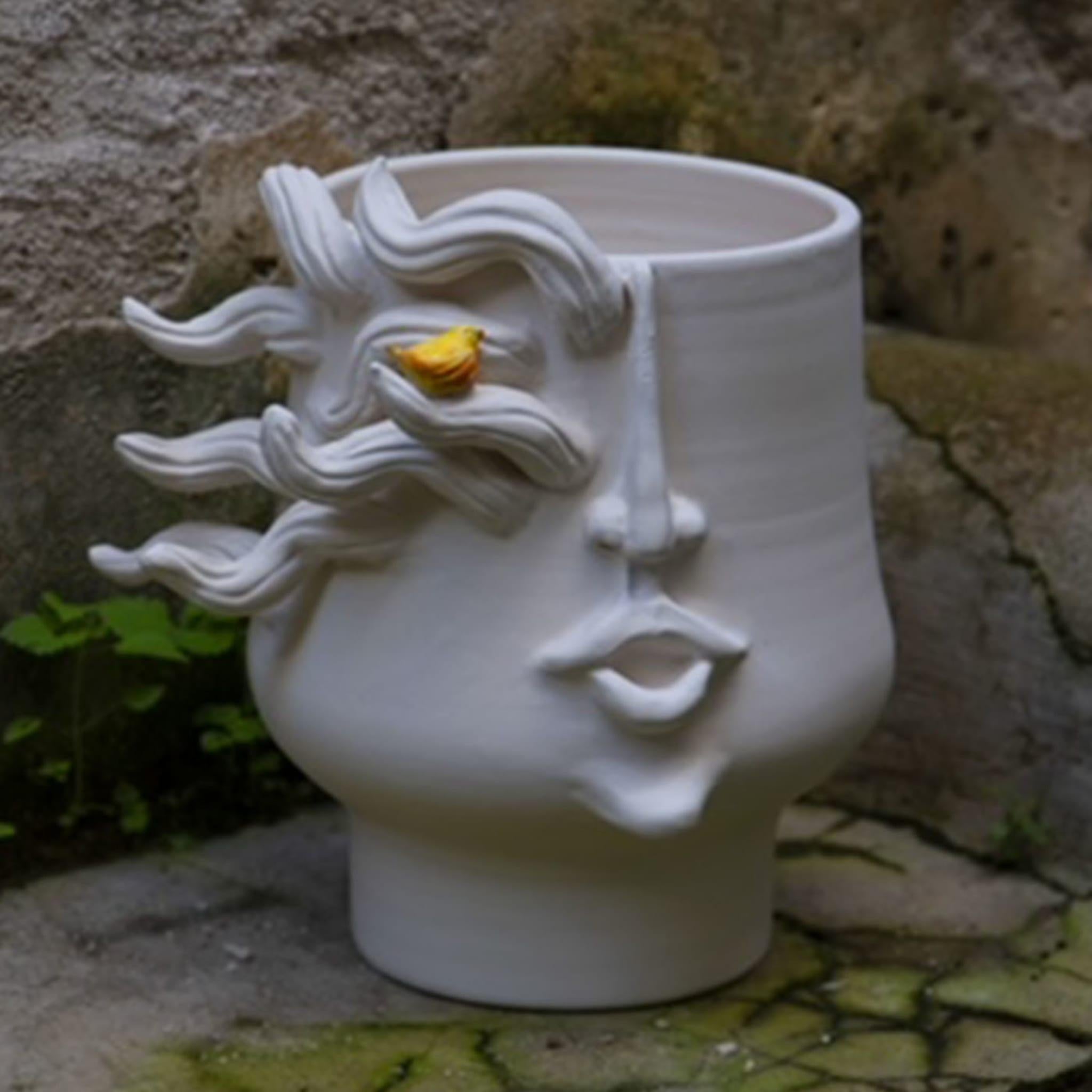 Italian L'Accidara White Vase For Sale