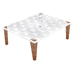 Lace, 21st Century Low Side Carrara and Rosso Verona Marble Table