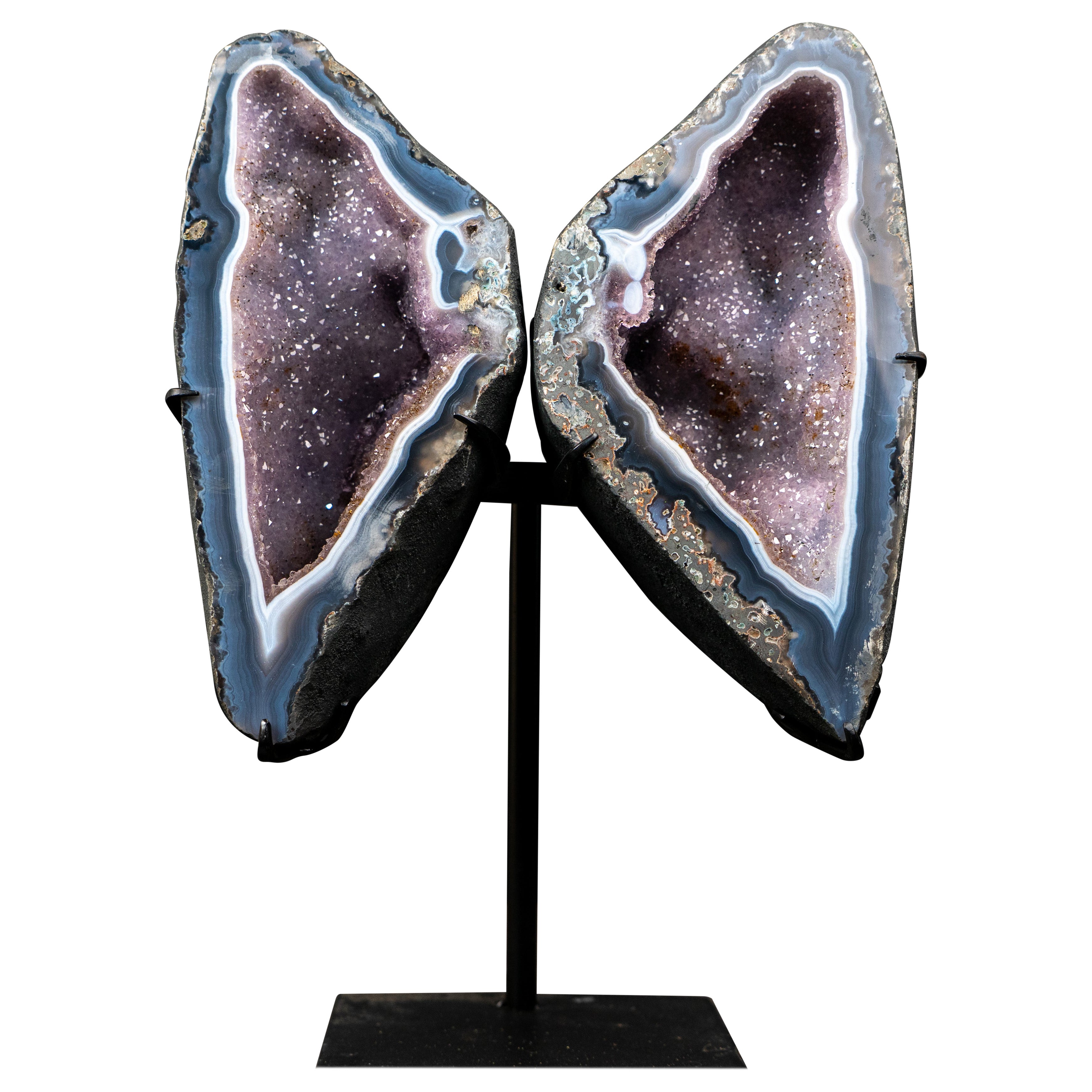 Lace Agate “Angel Wings” Geode For Sale