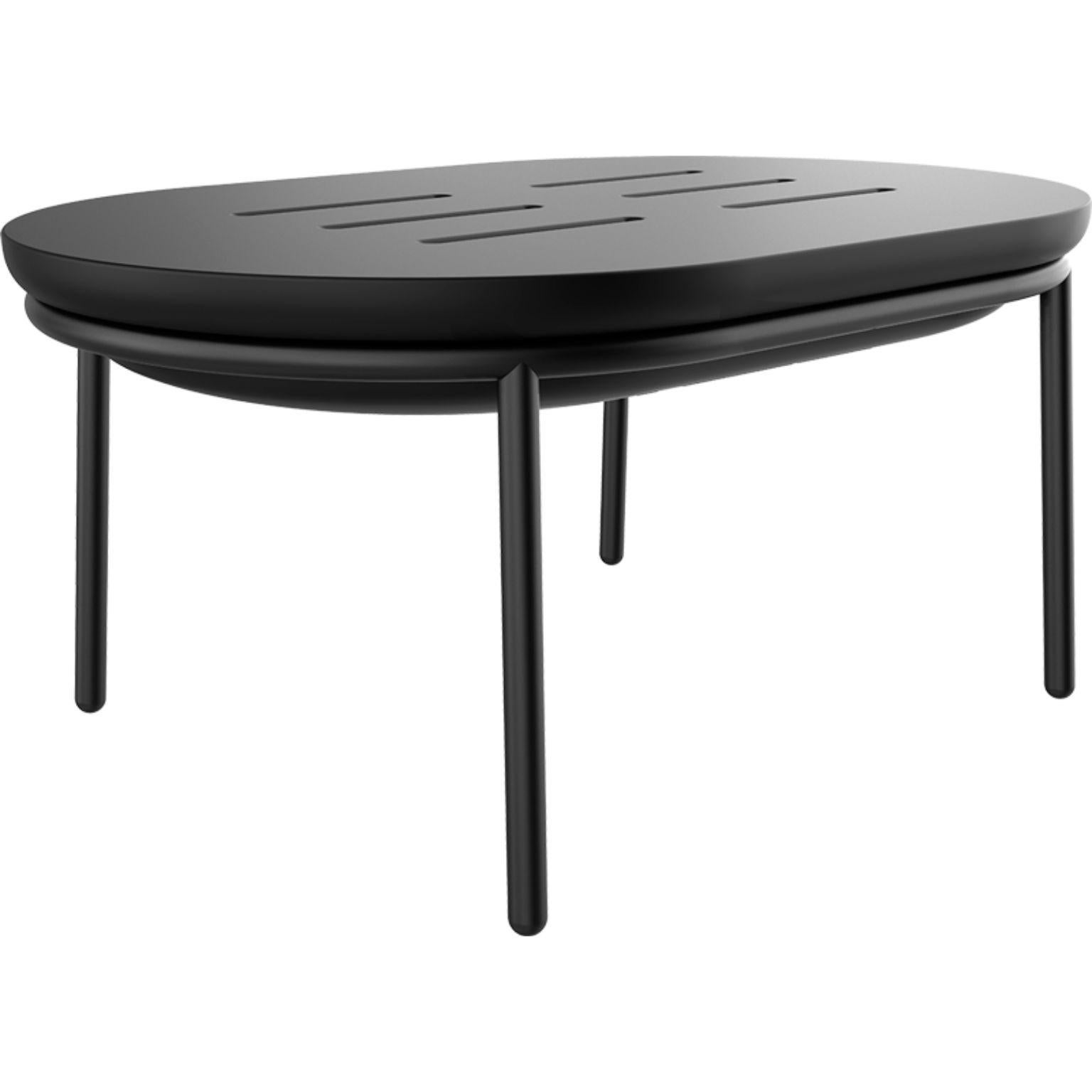 Lace black 90 low table by Mowee.
Dimensions: D60 x W90 x H41 cm.
Material: Polyethylene and stainless steel.
Weight: 9.2 kg.
Also Available in different colors and finishes (lacquered). 

Lace is a collection of furniture made by
