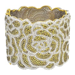 Bracelet en dentelle avec diamants et saphirs de 16,53 carats