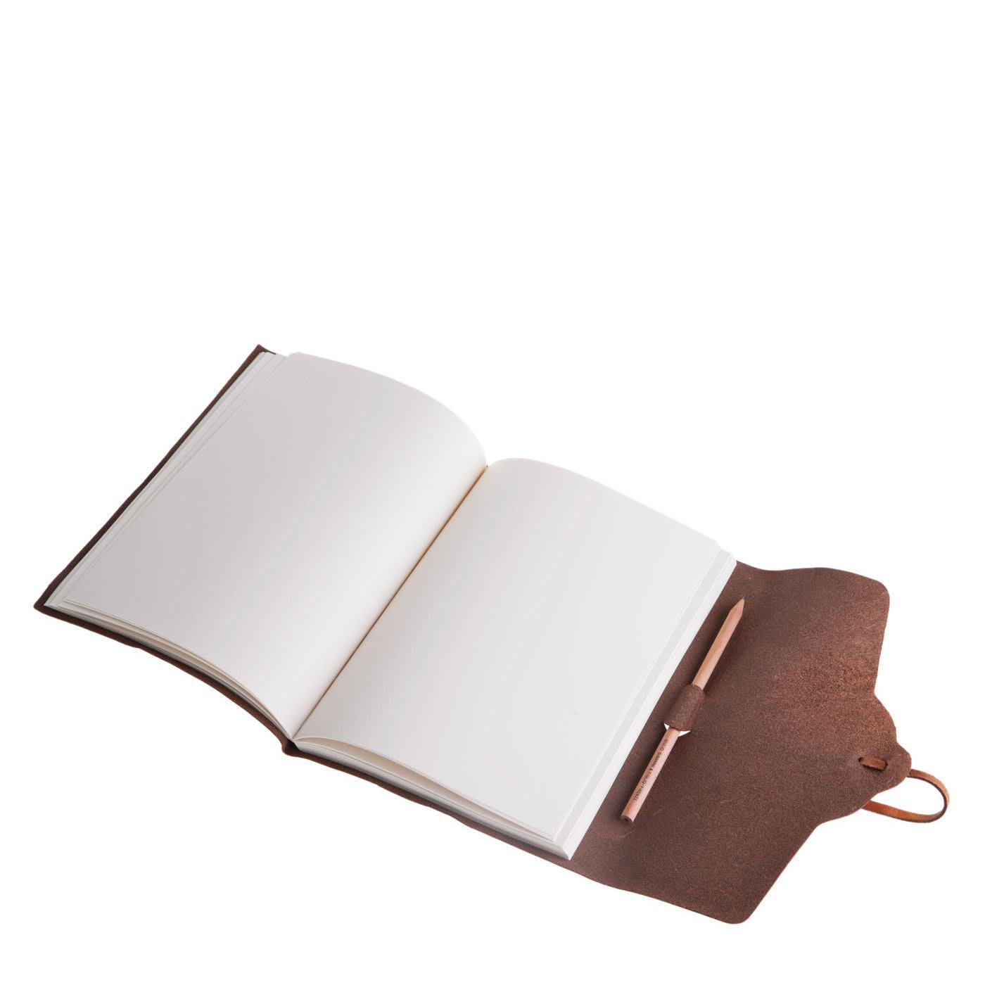 Italian Lace Brown Leather Notebook For Sale
