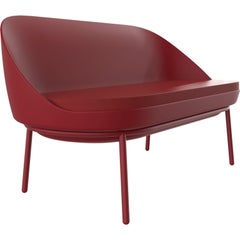 Lace Burgundy Sofa with Cushion by Mowee