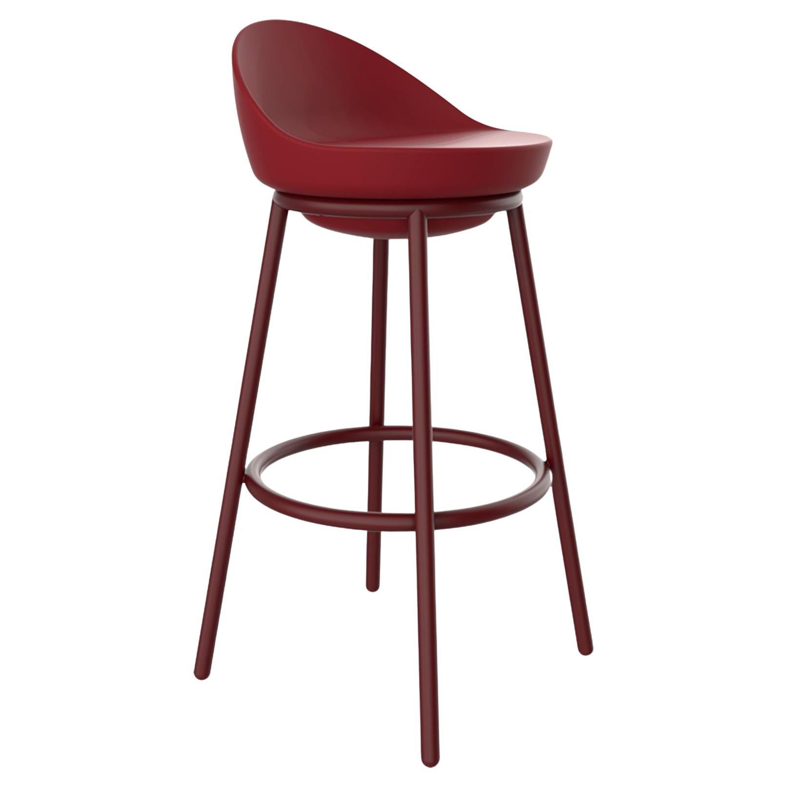 Lace Burgundy Stool by Mowee For Sale