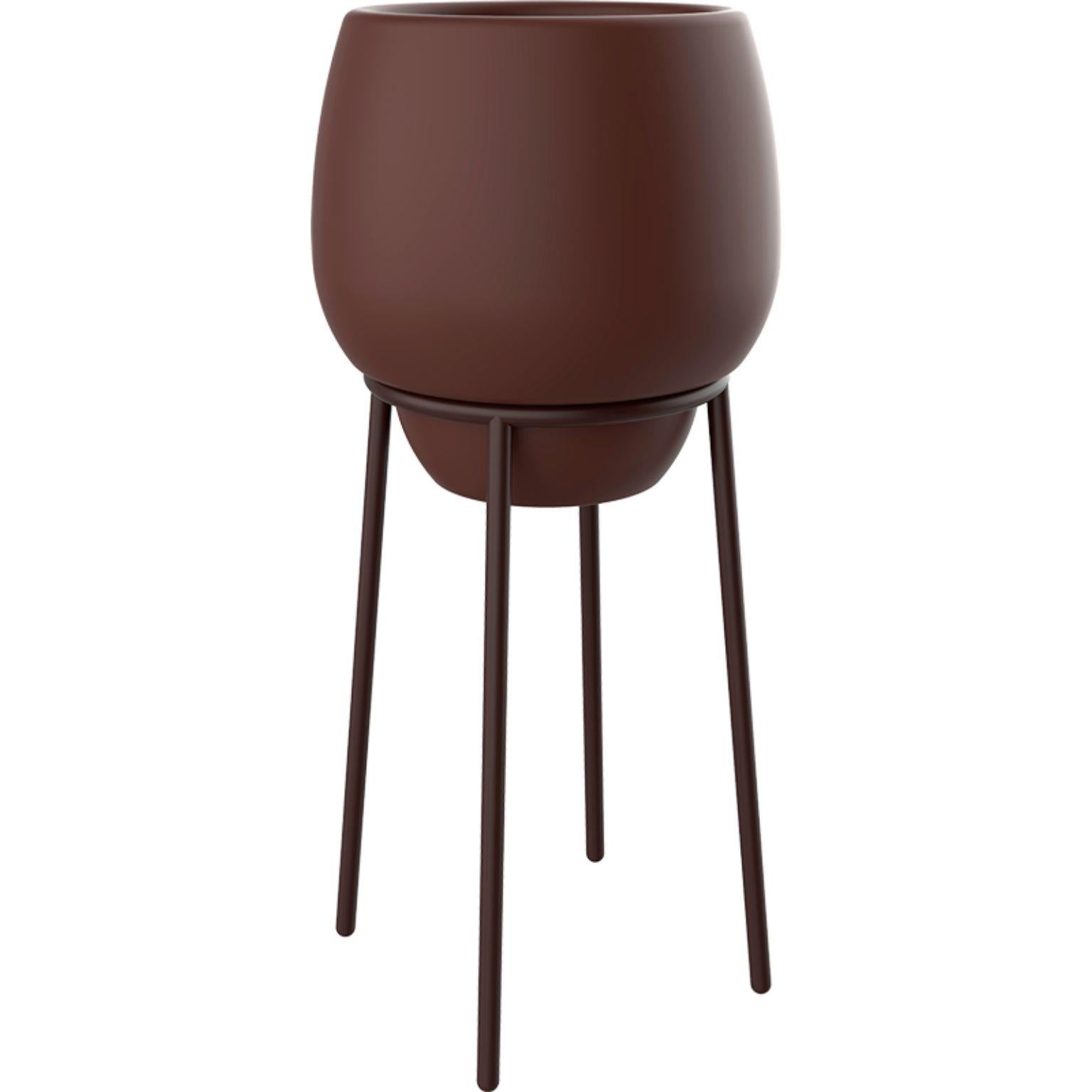 Lace Chocolate High 50 pot by MOWEE
Dimensions: Ø55 x H112 cm.
Material: Polyethylene and stainless steel.
Weight: 9 kg.
Also available in different colors and finishes (Lacquered or retroilluminated). 

Lace is a collection of furniture made