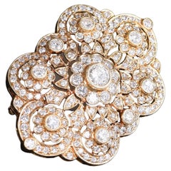 Broche de oro amarillo de 18 quilates con diamantes talla brillante Lace Collection