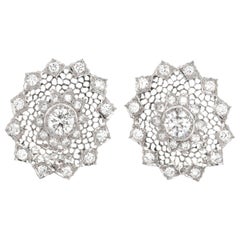 Lace Diamond Clip-On Earrings