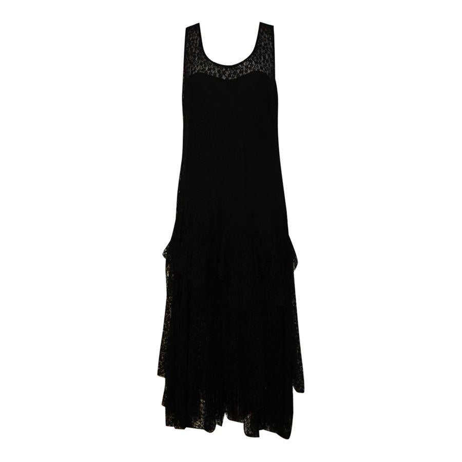 Black Ralph Lauren Lace dress size 42 For Sale
