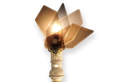 Lace Fan in Meerschaum, Glass, and Brass by Feyza