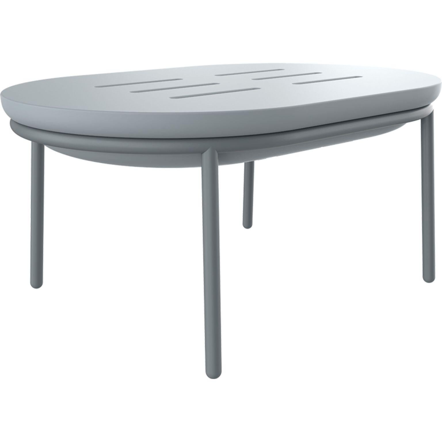 Lace Grey 90 low table by MOWEE
Dimensions: D60 x W90 x H41 cm
Material: Polyethylene and stainless steel.
Weight: 9.2 kg
Also Available in different colors and finishes (lacquered).

Lace is a collection of furniture made by rotomoulding. Its