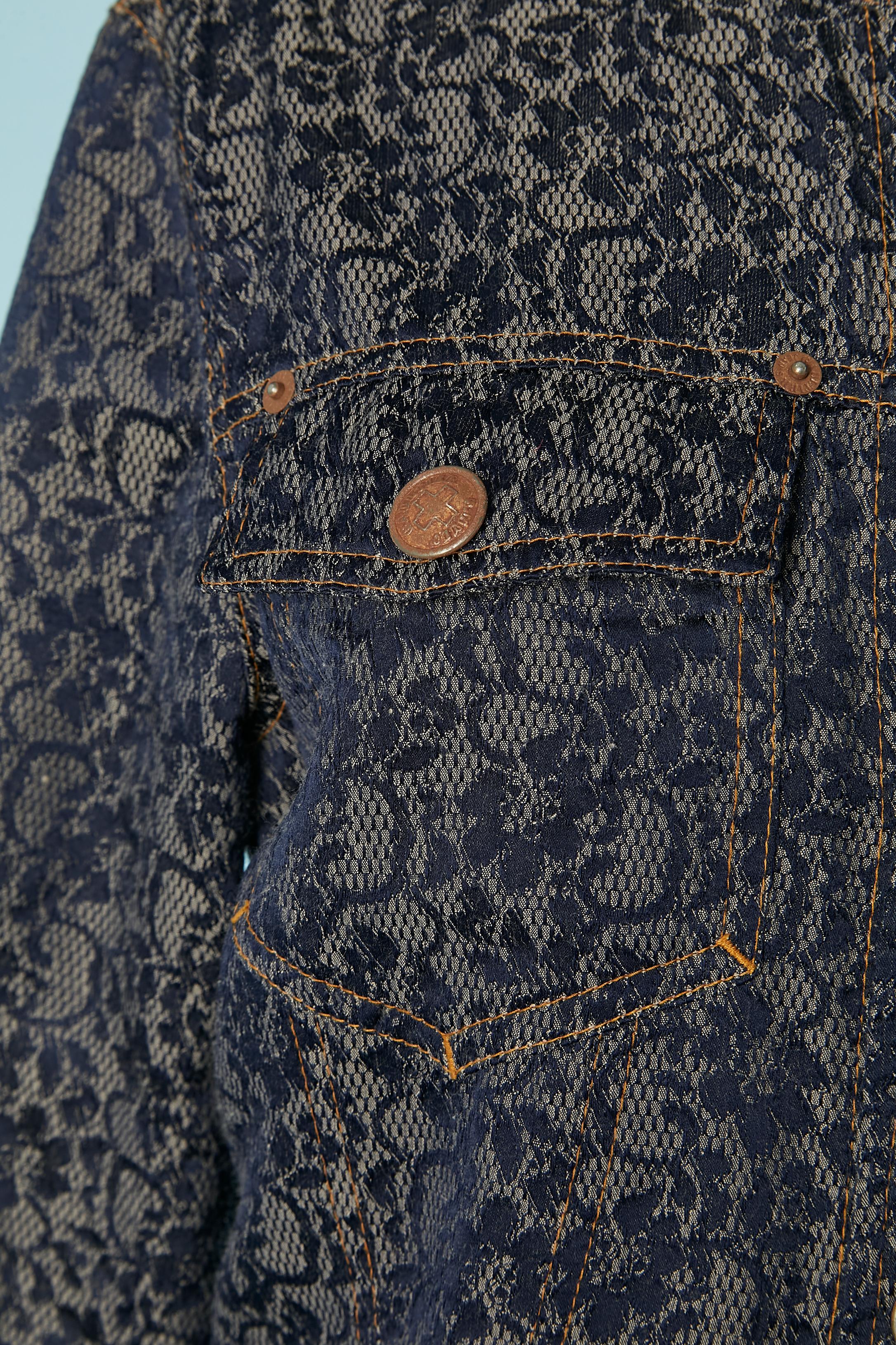 Nero Completo giacca e pantaloni in pizzo jacquard GAULTIER JEAN'S in vendita