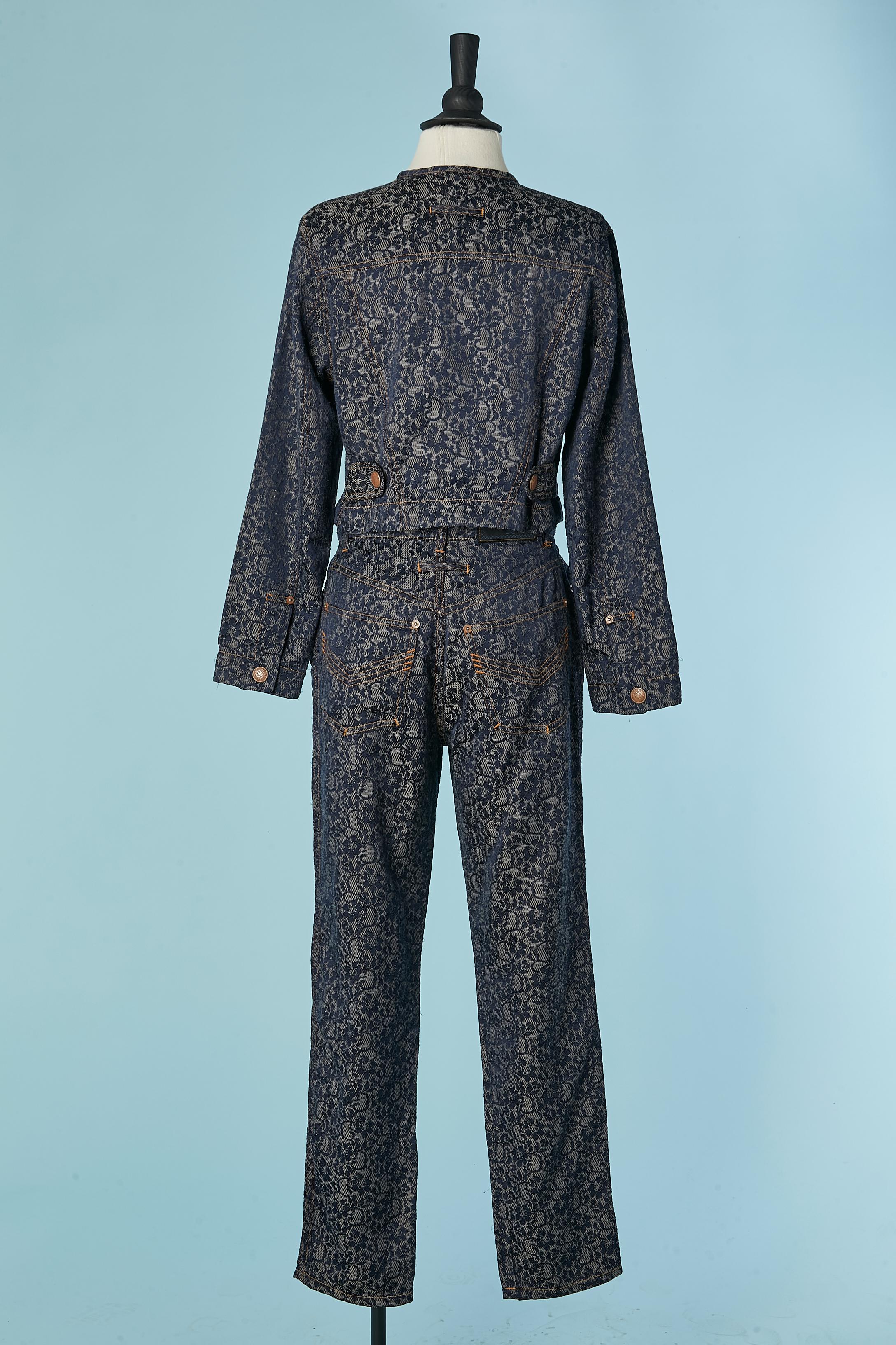 Completo giacca e pantaloni in pizzo jacquard GAULTIER JEAN'S in vendita 2