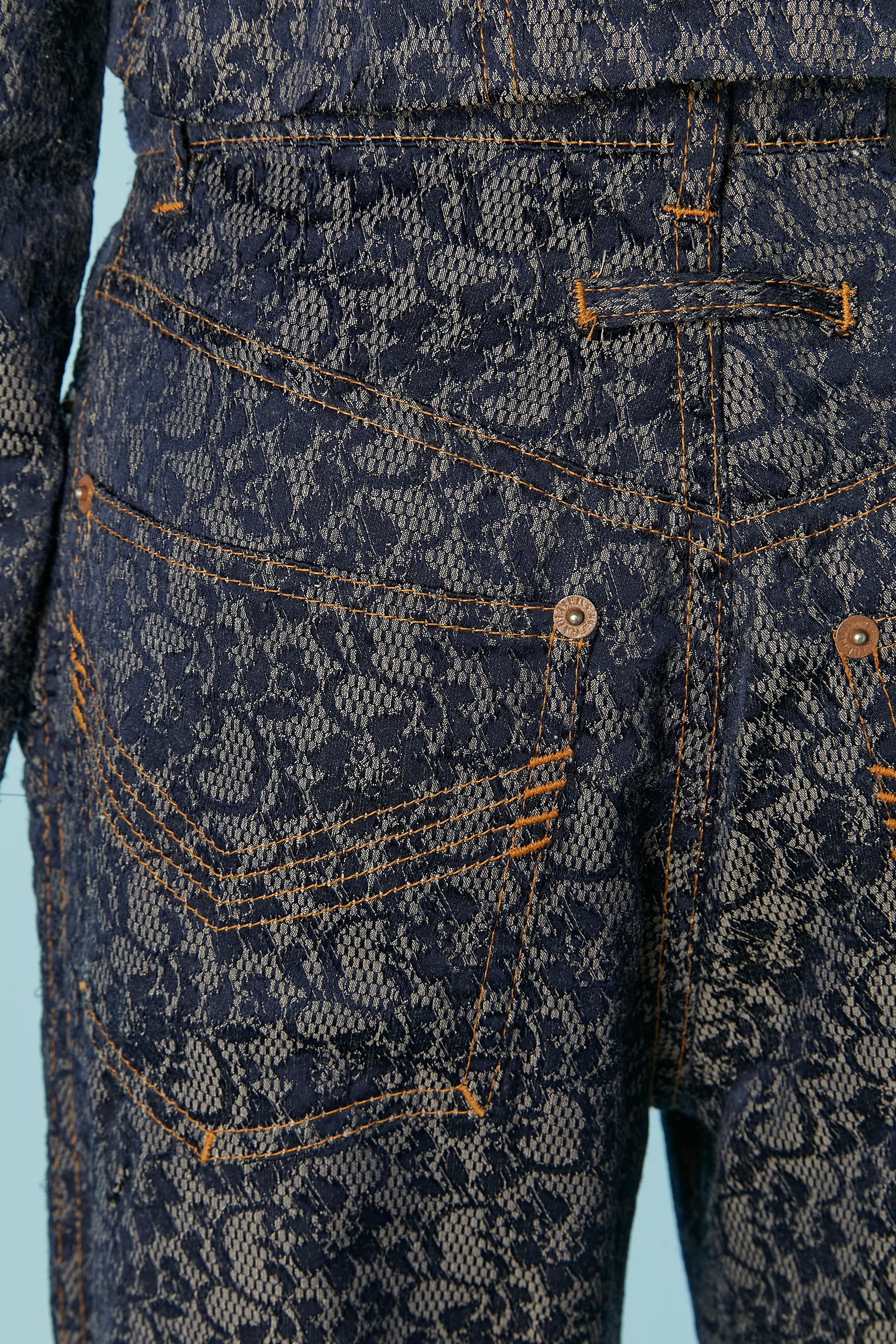 Completo giacca e pantaloni in pizzo jacquard GAULTIER JEAN'S in vendita 4