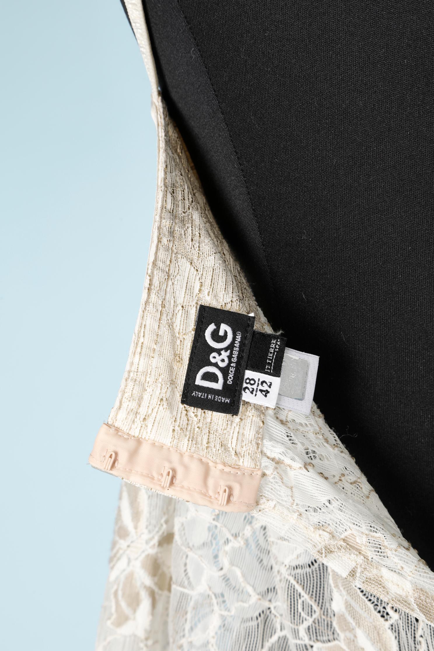 Gray Lace off- white and gold  Bustier D&G by Dolce &Gabbana 
