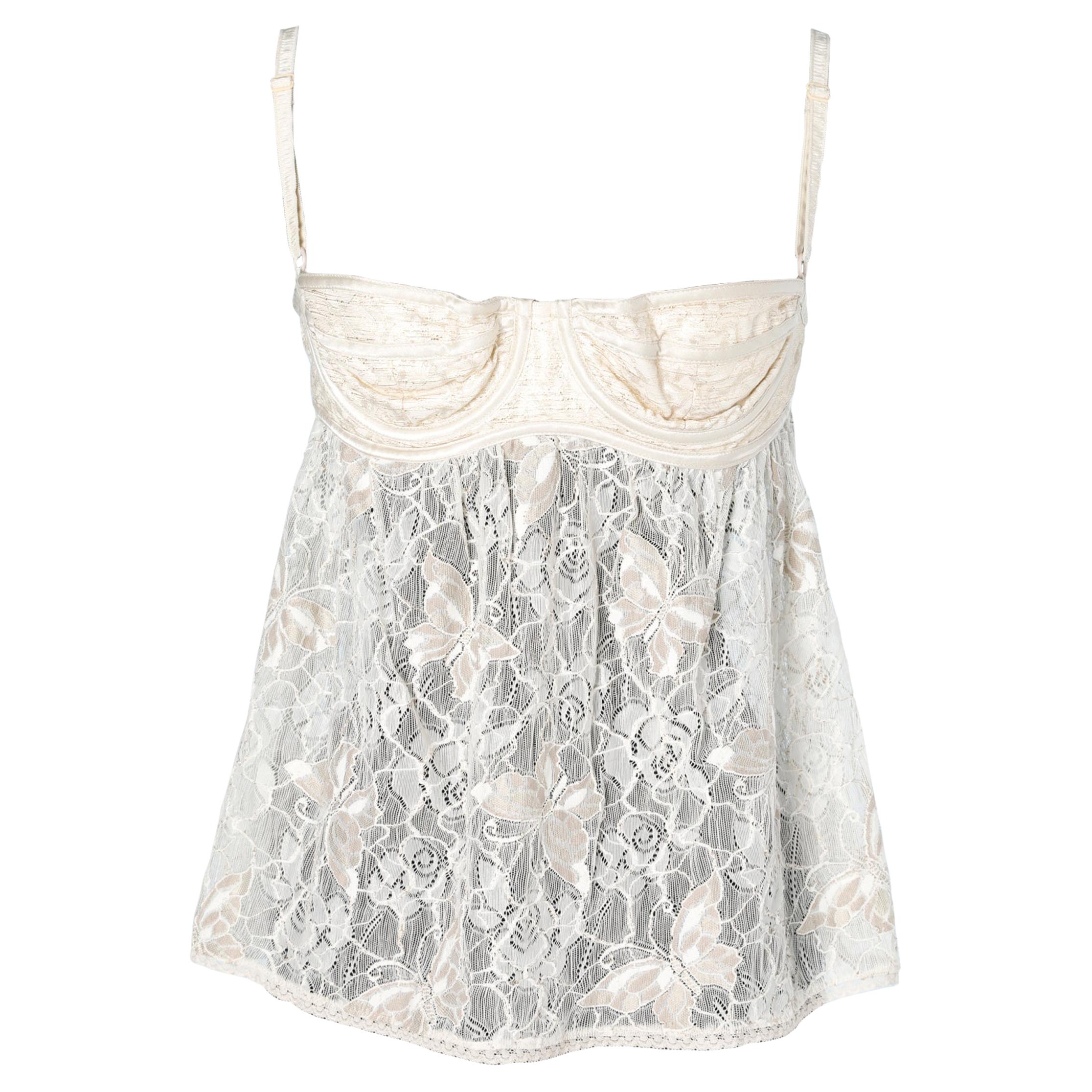 Lace off- white and gold Bustier D&G by Dolce &Gabbana at 1stDibs