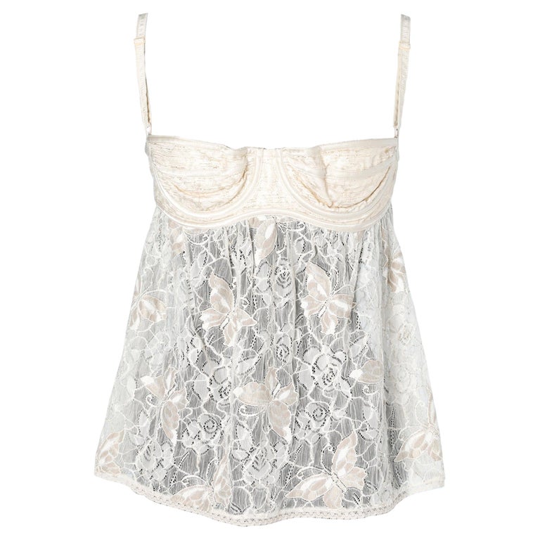Lace off- white and gold Bustier D&G by Dolce &Gabbana For Sale at 1stDibs