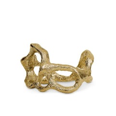 Lace - Rond de serviette en laiton texturé organique avec finition dorée