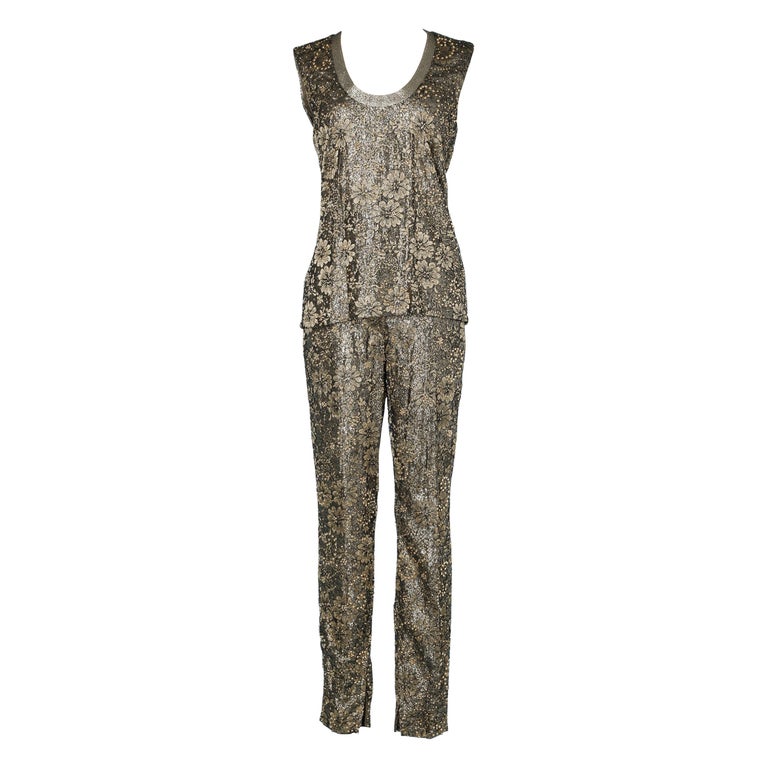 Lace overlay pants and blouse set Gianni Versace For Sale at 1stDibs ...