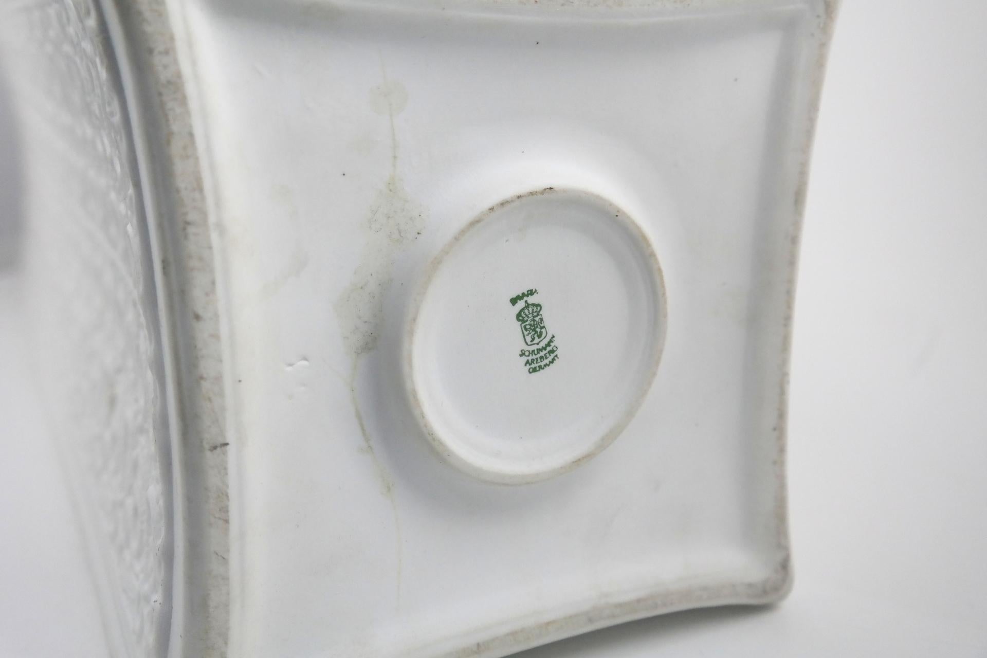 Lace Patterned Unglazed Porcelain Floor Vase-Schumann Arzberg, Germany For Sale 1