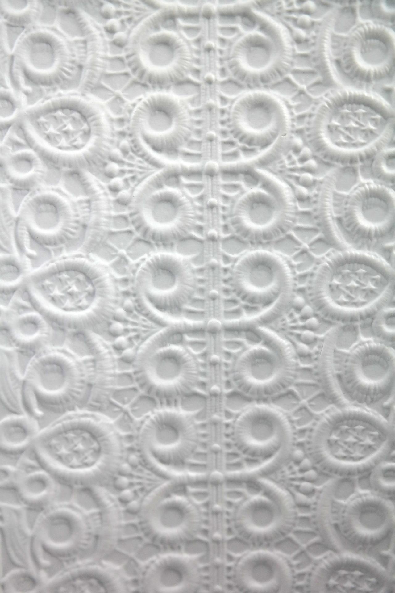 Lace Patterned Unglazed Porcelain Floor Vase-Schumann Arzberg, Germany For Sale 2