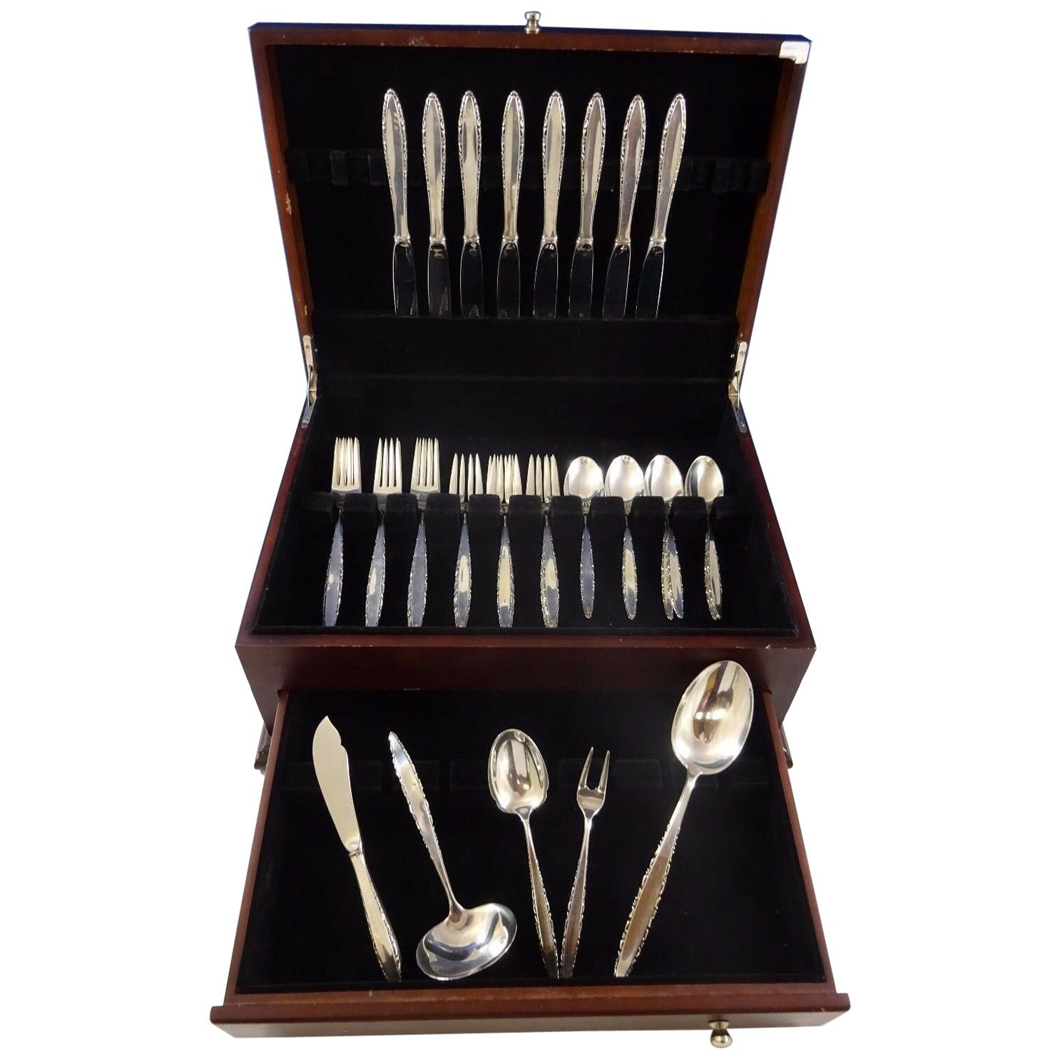 Lace Point by Lunt Sterling Silver Flatware Set for 8 Service 37 Pieces