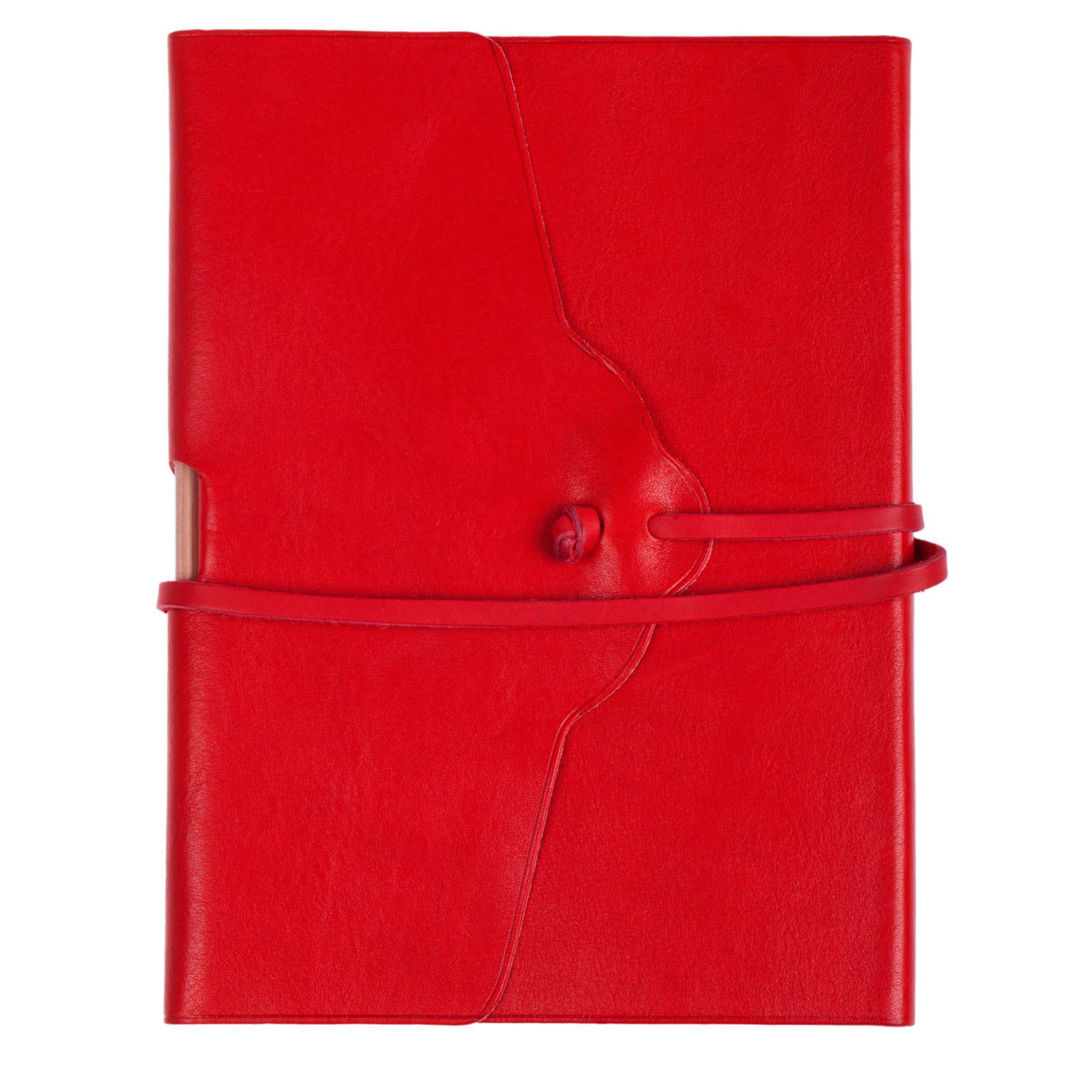 Contemporary Lace Red Leather Notebook For Sale