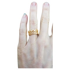 Lace ring dipped in 18k gold