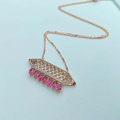 Lace Signature Necklace with Rubellite