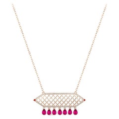 Lace Signature Necklace with Rubellite