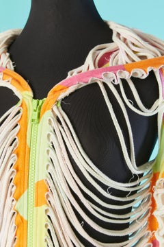 Felpe con cappuccio con lacci e zip anteriore e posteriore al neon Jeremy Scott per Adidas