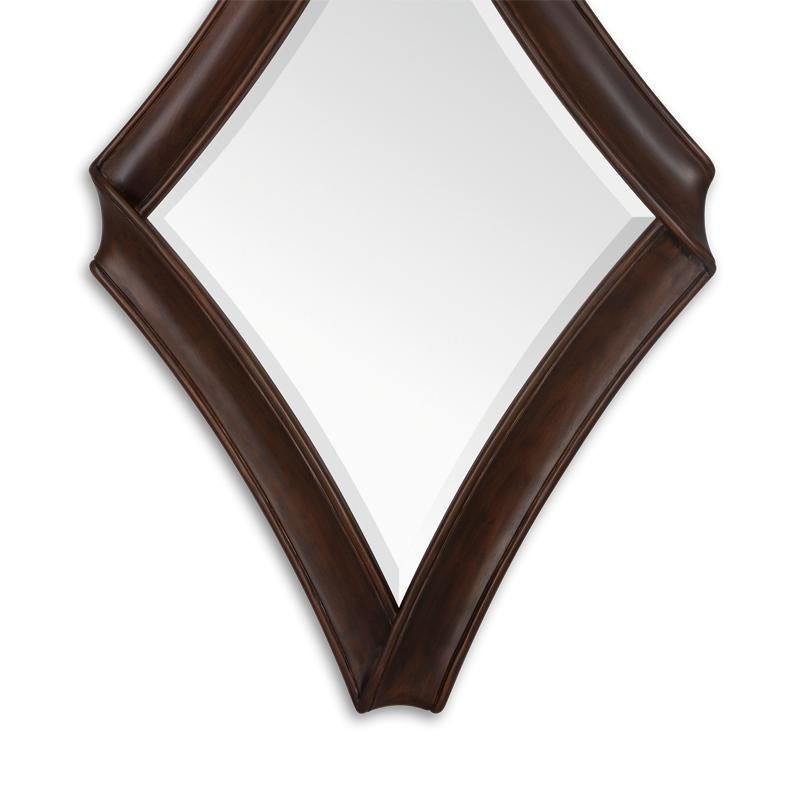 English Lacet Mirror in Solid Mahogany Wood