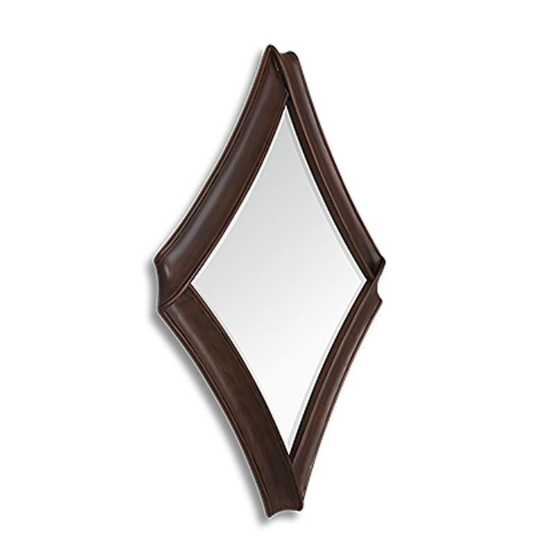 Contemporary Lacet Mirror in Solid Mahogany Wood