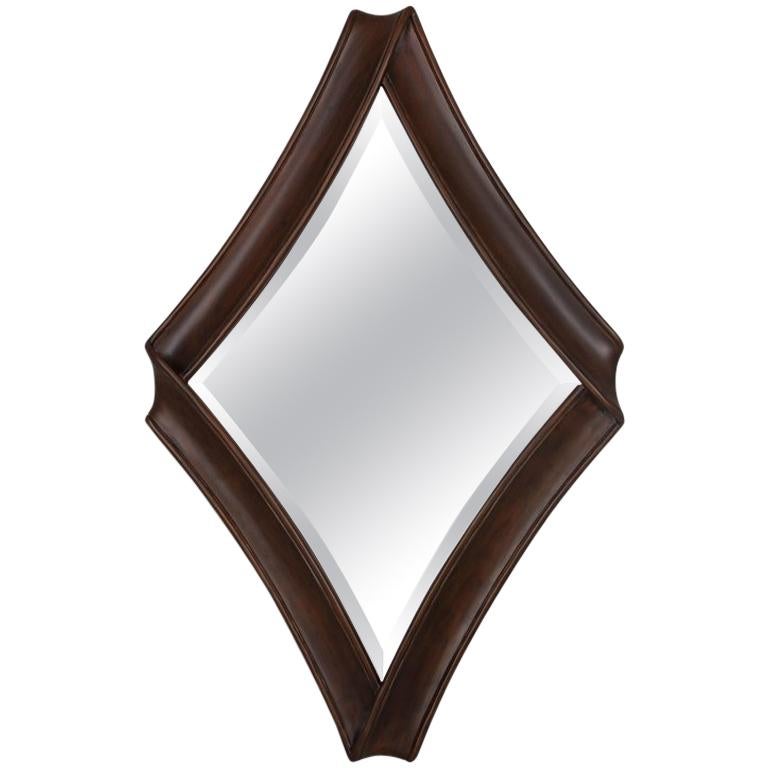 Lacet Mirror in Solid Mahogany Wood