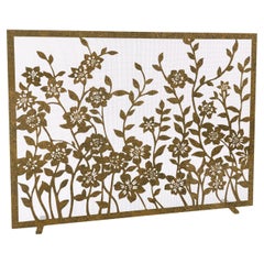Pare-feu floral en dentelle en or vieilli