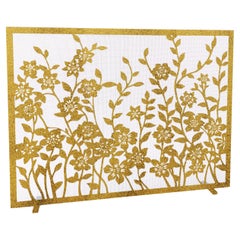 Parafuoco floreale Lacey in oro Brilliante