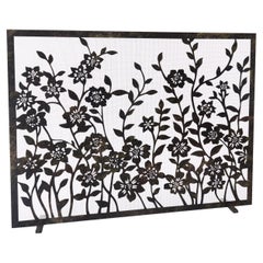 Pare-feu floral en dentelle dorée et noire froissée