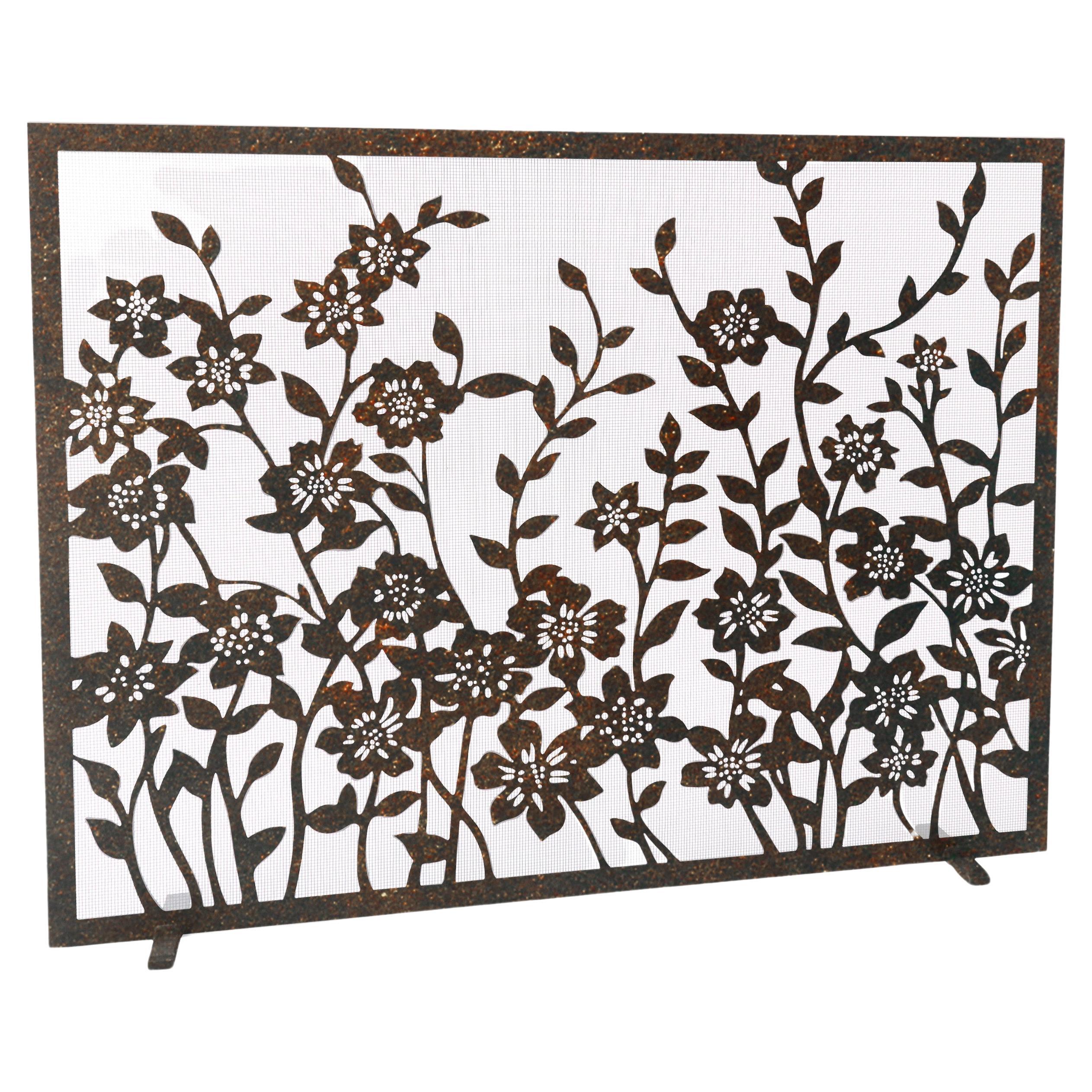 Écran de cheminée Lacey Floral en tabac