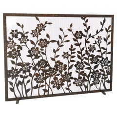 Lacey Floral Fireplace Screen in Tobacco