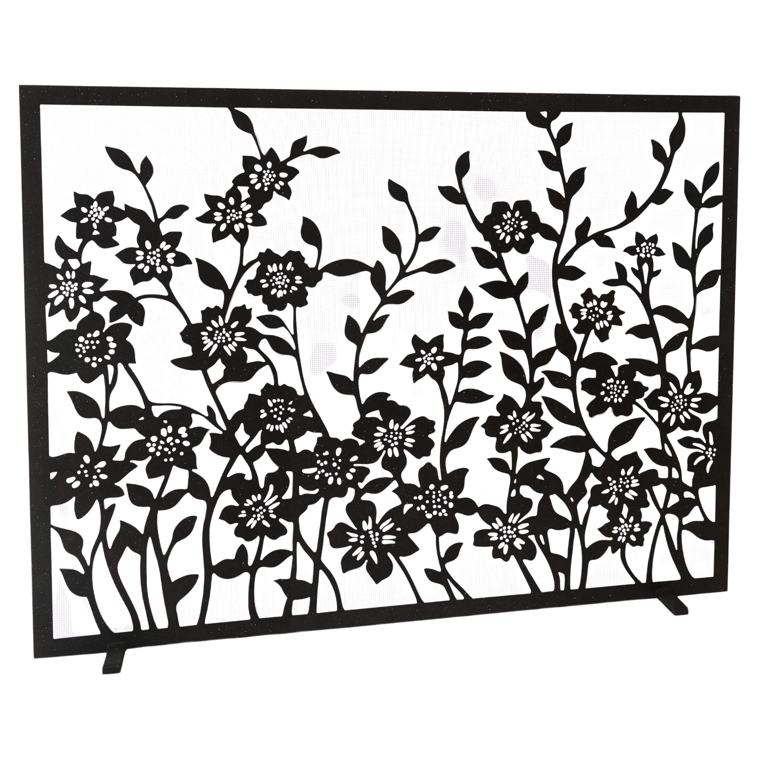 Pare-feu floral en dentelle noire chaude