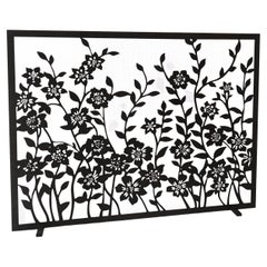 Pare-feu floral en dentelle noire chaude